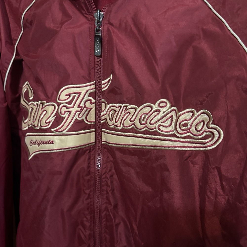 Men's GoGo Fleece Line Jacket San Francisco Full Zip With Detachable Hood Large - Picture 2 of 7
